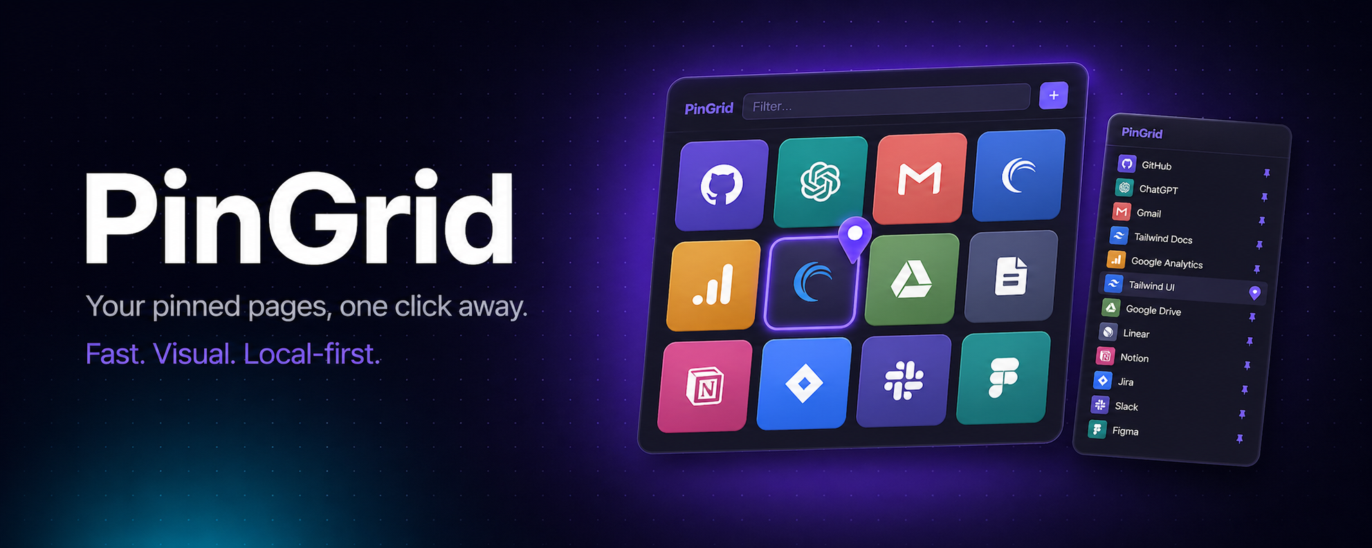 PinGrid pinned-pages Chrome extension